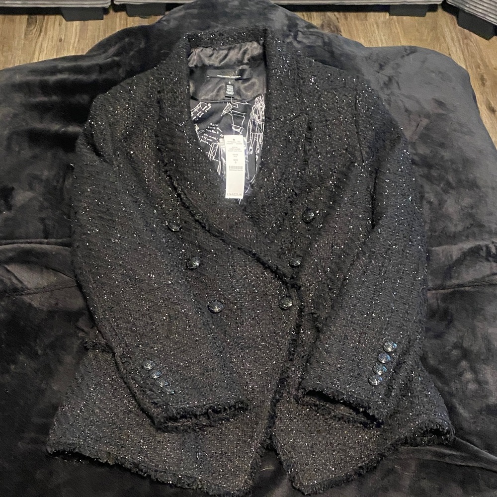 White House Black Market Charcoal Tweed Blazer